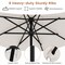 Costway 9.3 FT Solar Patio Umbrella Outdoor Market Sunshade with 24 LED Lights,Ruffles Beige/Brown/Red/Gray/Turquoise